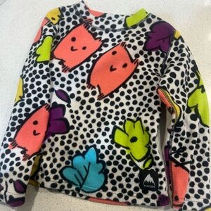 Burton Kids' Multicolor Fleece Pullover - Coral, Lime & Teal